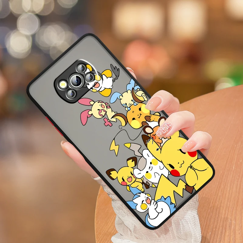 P-pikachu-dibujos animados translúcidos para Xiaomi Mi, Poco X5, X4, X3, M6, M5S, M5, M4, M3, F5, F4, F3, F6 Pro, 5G - imagen 4