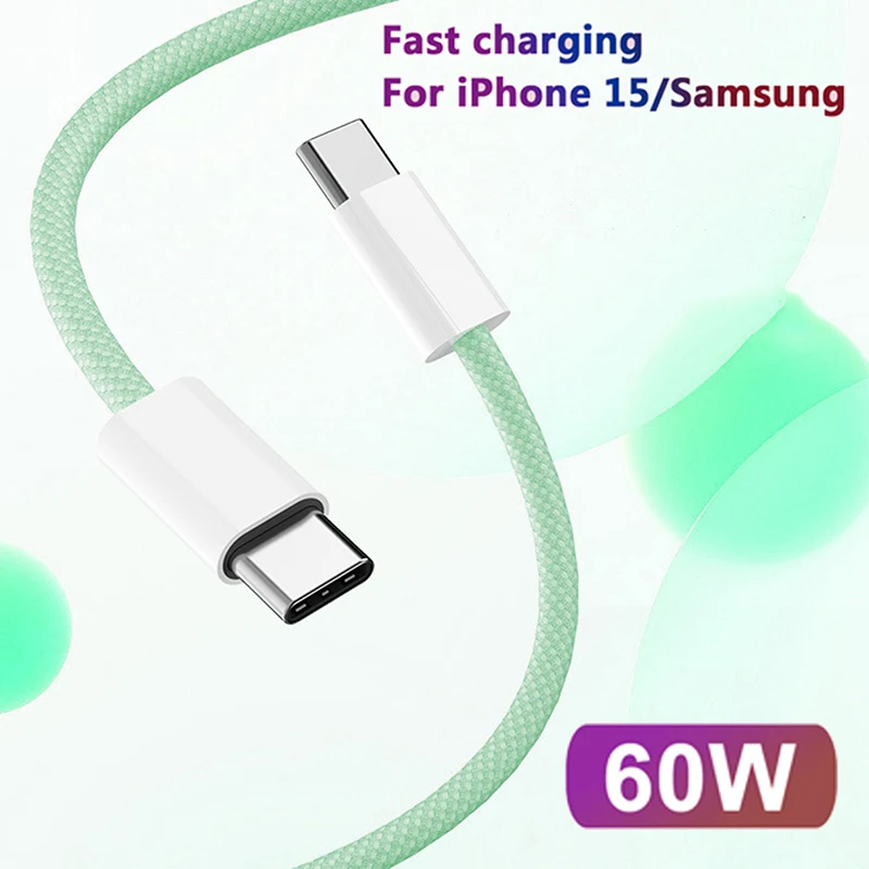 1M 10 Uds 20 piezas Cable USB C a tipo C 60W para Apple Phone 15 PD carga rápida para Huawei Xiaomi Samsung tipo C accesorios de Cable - imagen 4