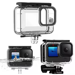 TELESIN Funda GoPro Hero 13-12-11-10-9 Impermeable 60M Buceo Negra