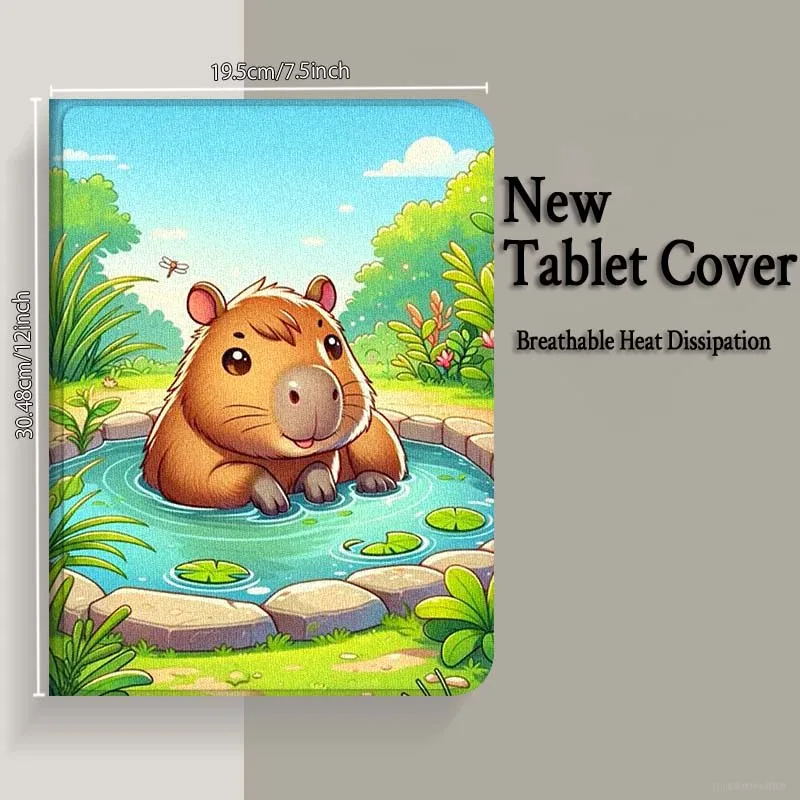 Regalo de dibujos animados de capibara para iPad Pro Air Mini 2 3 4 5 6 7 7th 8th 9th 10th 11th 10,2 9,7 10,5 11 12,9 13 funda para tableta - imagen 2