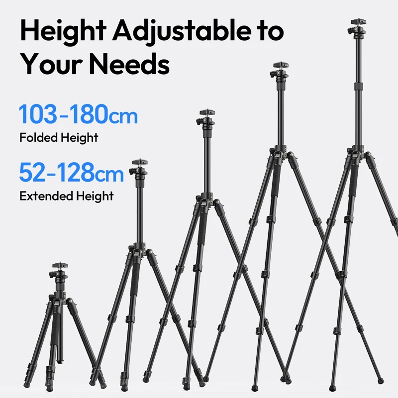 Ulanzi TT53 1,8 M viajero Uka trípode ligero con cabeza de bola UKA cámara DSLR trípode plegable soporte 3 KG - imagen 3