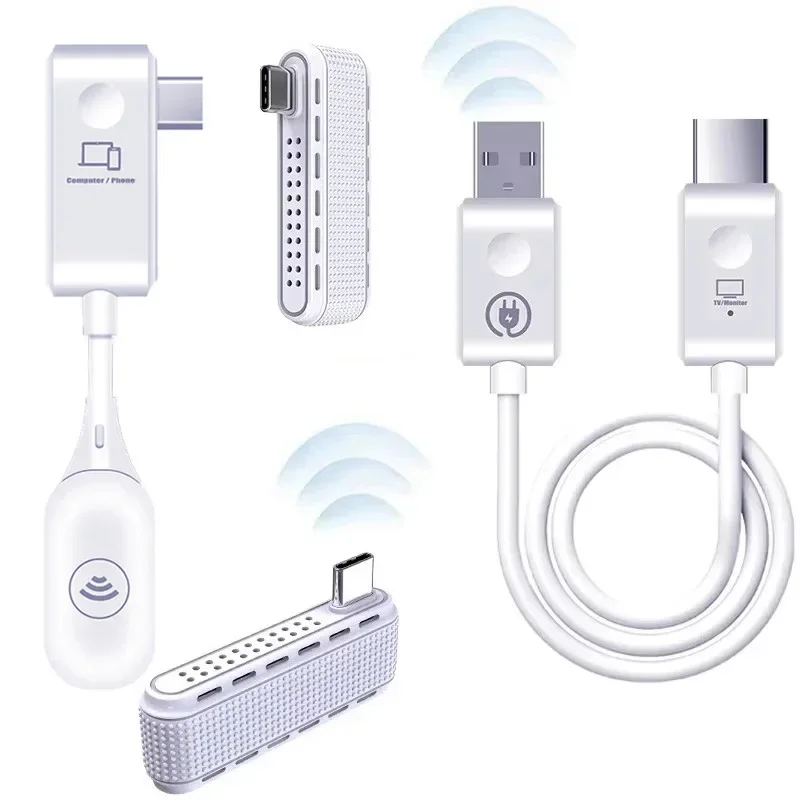 Transmisor y receptor de Audio y vídeo CS7 tipo C, Cable de proyección de pantalla, extensor HDMI inalámbrico para teléfono, portátil y proyector de TV - imagen 2