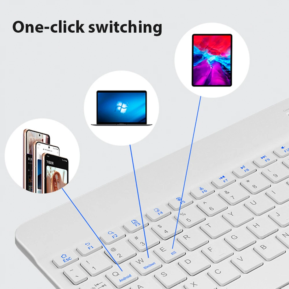Para Android Ios Windows teclado inalámbrico Bluetooth multilingüe accesorios de ordenador teclado de tableta verde y ratón monomodo - imagen 4