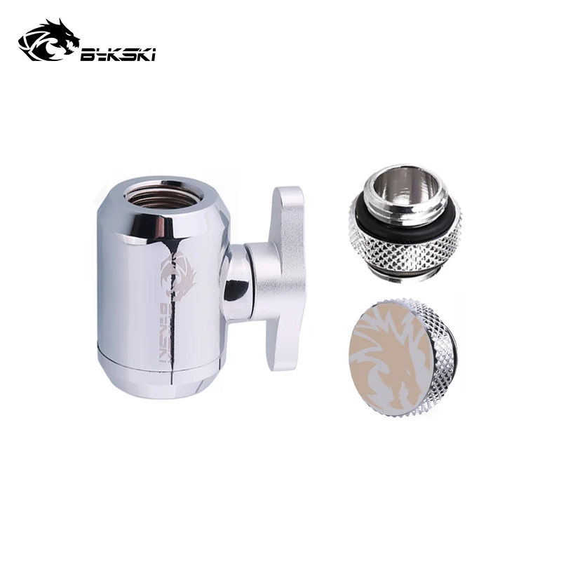 Bykski Water Valve Switch Kit Double Female Inner G1/4'' Thread for Computer Cooler System / Switch+Plug+Male To Male Fitting - imagen 2