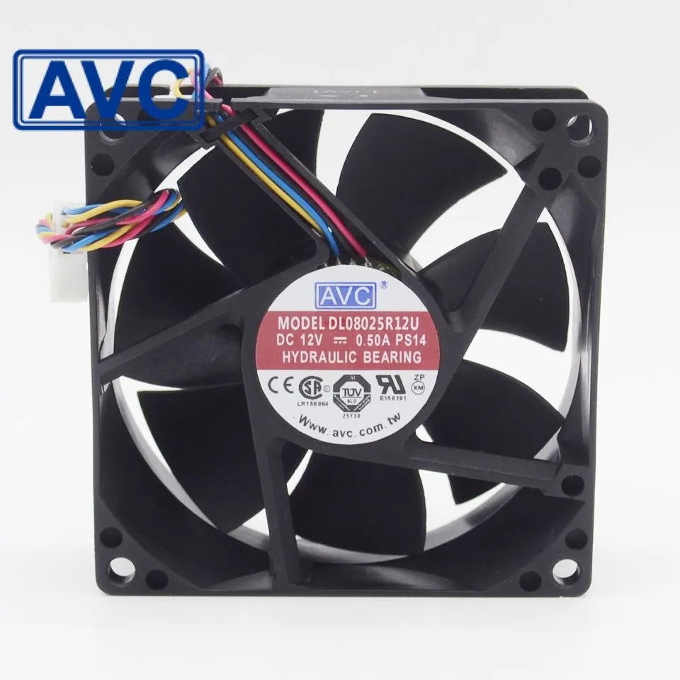 Nuevo 8025 8 cm viento capacidad 12 V 0.5A DL08025R12U PWM control de velocidad del ventilador 80*80*25mm