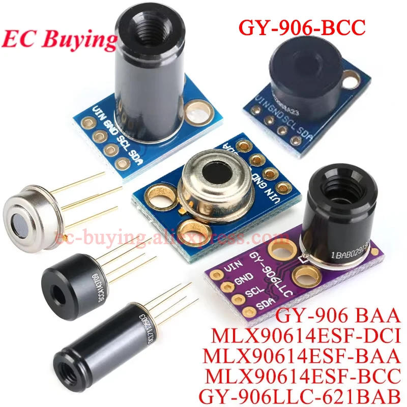 GY-906 MLX90614 MLX90614ESF DCI BAA BCC GY-906LLC-621BAB IR infrarrojo sin contacto Sensor de temperatura módulo sonda