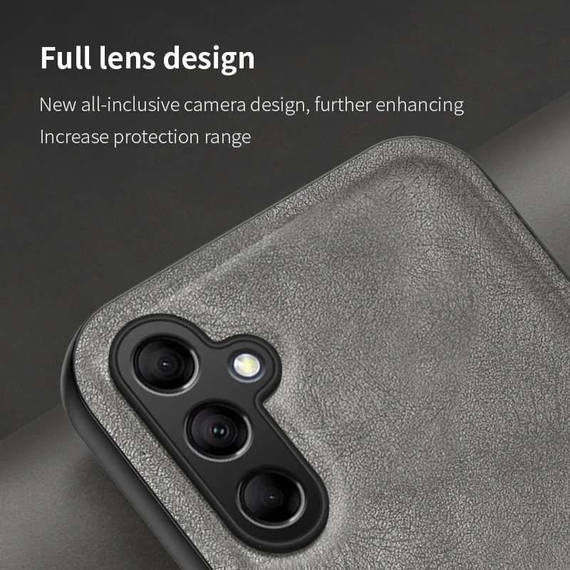 Funda de teléfono de cuero Retro Vintage para Samsung Galaxy A14, A24, A34, A54, A15, A25, A35, A55, cubierta mate de succión de hierro con imán incorporado - imagen 3