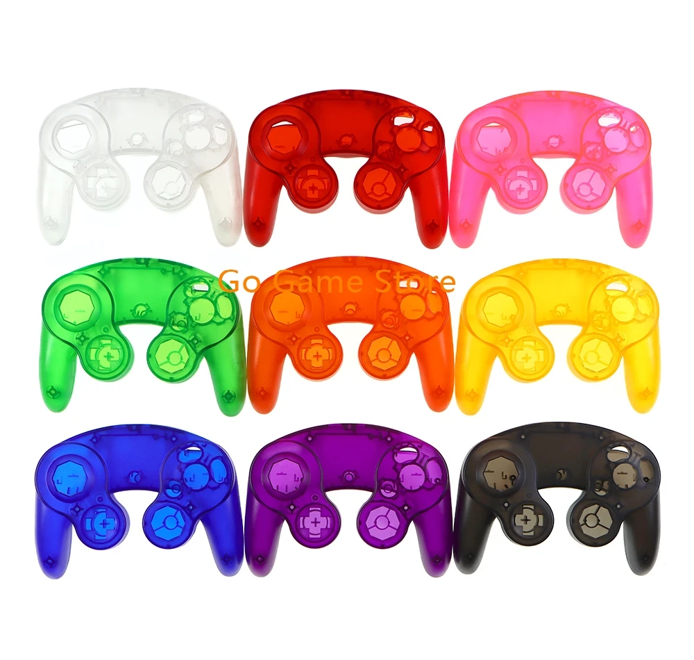 1 Juego de funda carcasa para controlador Nintendo NGC Gamecube, carcasa transparente, funda con mango, accesorios protectores - imagen 2