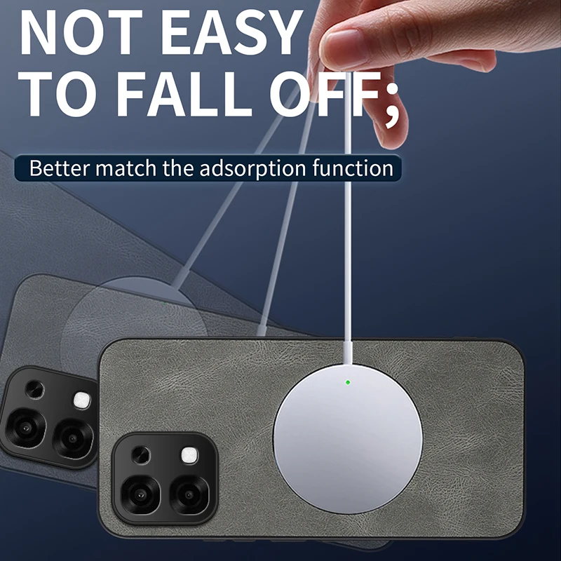 Funda de cuero PU para OPPO A6 Pro, Funda de lujo para coche, plástico duro magnético a prueba de golpes, Funda protectora para teléfono - imagen 4