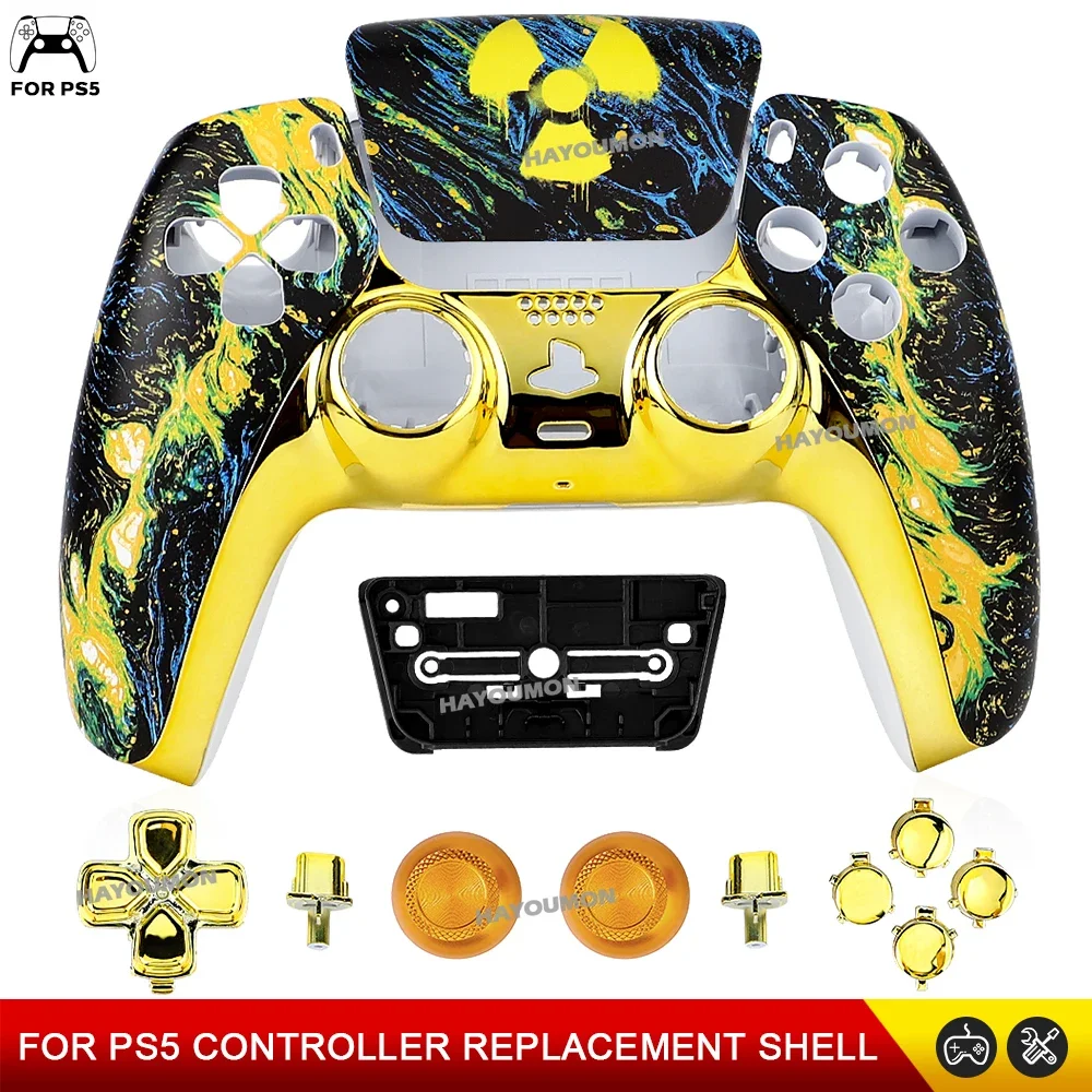 Carcasa de repuesto duradera para panel táctil, carcasa frontal y trasera para controlador PS5 BDM-010/020/030/040/050 w, tapa 3D galvanizada - imagen 2