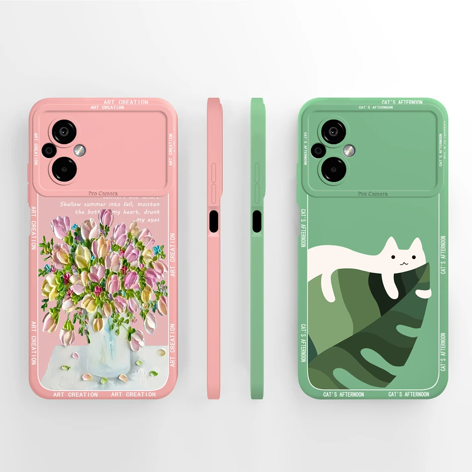 Para Poco M5 M5S Funda diseño lindo protección de cámara contraportada para Xiaomi Poco M 5 M5S Funda cubiertas de teléfono de silicona líquida suave - imagen 3