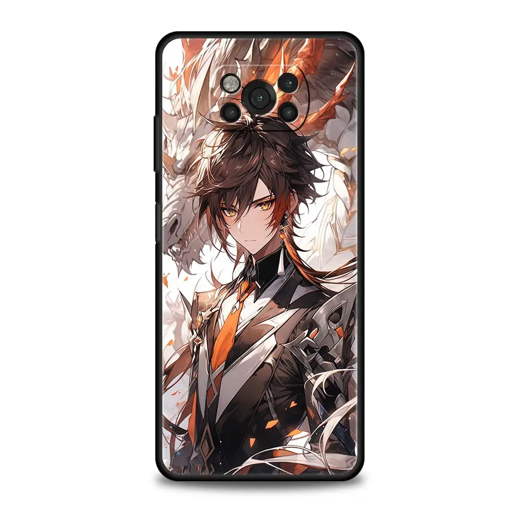 Funda de teléfono Genshin impact dragon Zhongli, para Xiaomi Poco X6, X5 Pro, X4, X3, NFC, F5 Pro, F4, F3, GT, M5, M4 Pro, 5G, M3 - imagen 3