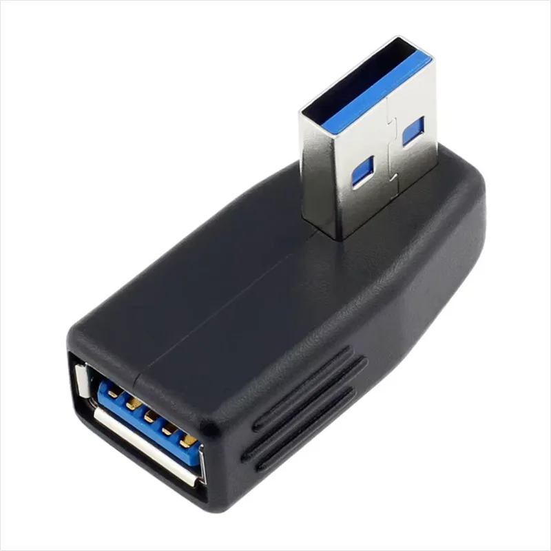 Adaptador de conector USB 3,0 en ángulo recto 90 Adaptador de extensión macho a hembra - imagen 2