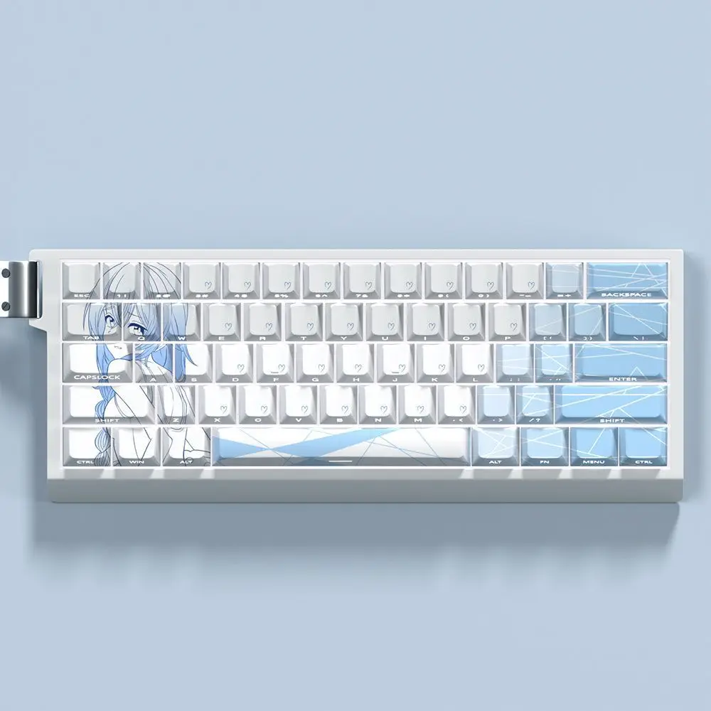 Juego de teclas Roxy de 73 teclas, teclas de Anime Cherry PBT, lado grabado translúcido para teclado mecánico ND63 Ace60 Made68