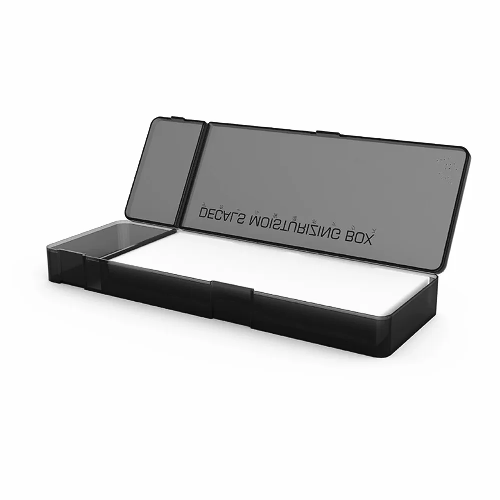 Caja de pegatinas de calcomanías al agua para modelo Gundam, accesorios de herramientas de Hobby DIY, estuche hidratante para manualidades de Hobby negro de plástico de alta calidad - imagen 2