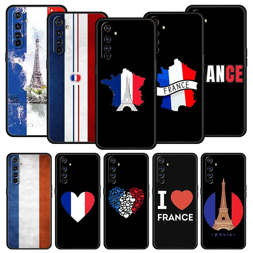 Funda de teléfono con bandera de Francia para Realme, 12, 11, 10, 9, 8, 5G, 7, 6, GT5, GT3, GT2 Pro Plus, C21, C11, C25, C35, GT Neo 2, 3, 3T, 5