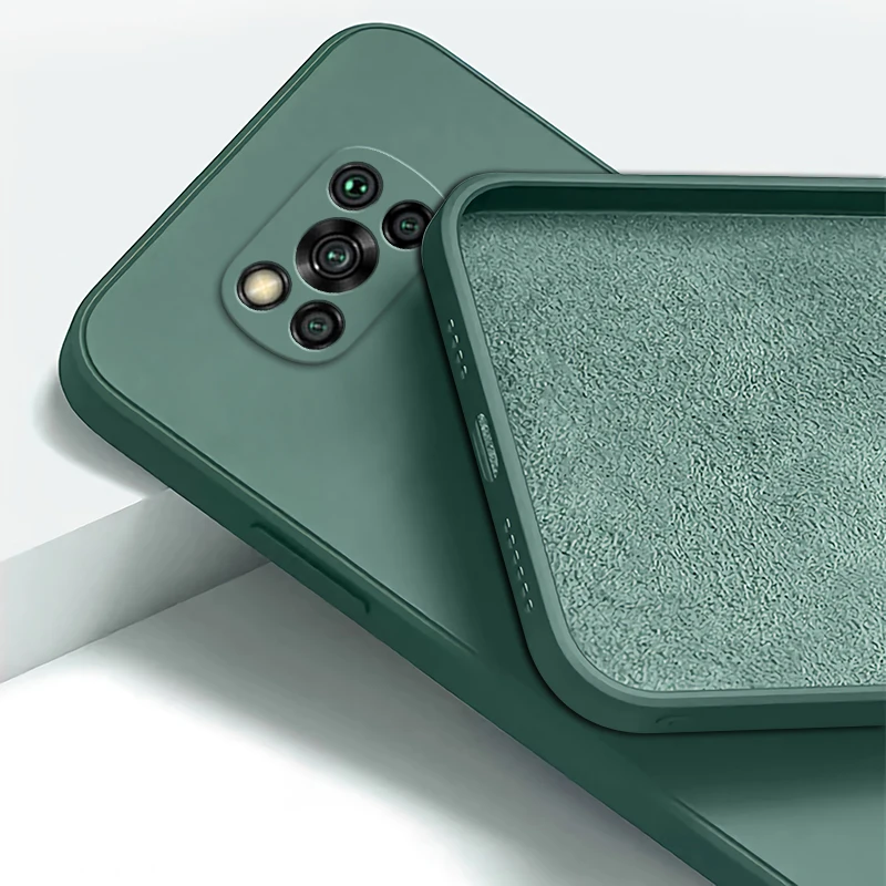 Funda de silicona líquida cuadrada Original para Xiaomi POCO X2 X3 Pro NFC GT 5G suave 360 cubierta de teléfono a prueba de golpes POCOX3 X3Pro X3NFC X3GT - imagen 4