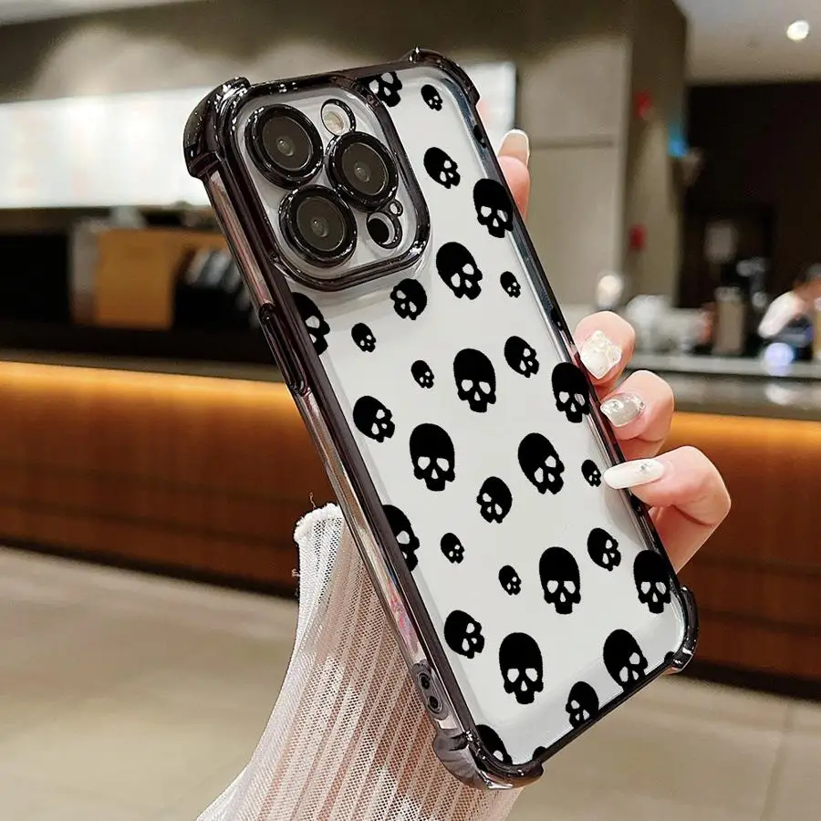 Funda de teléfono con cubierta suave y genial con calavera para iPhone 16 15 14 Plus 16e 17 Air 13 12 11 Pro Max - imagen 5