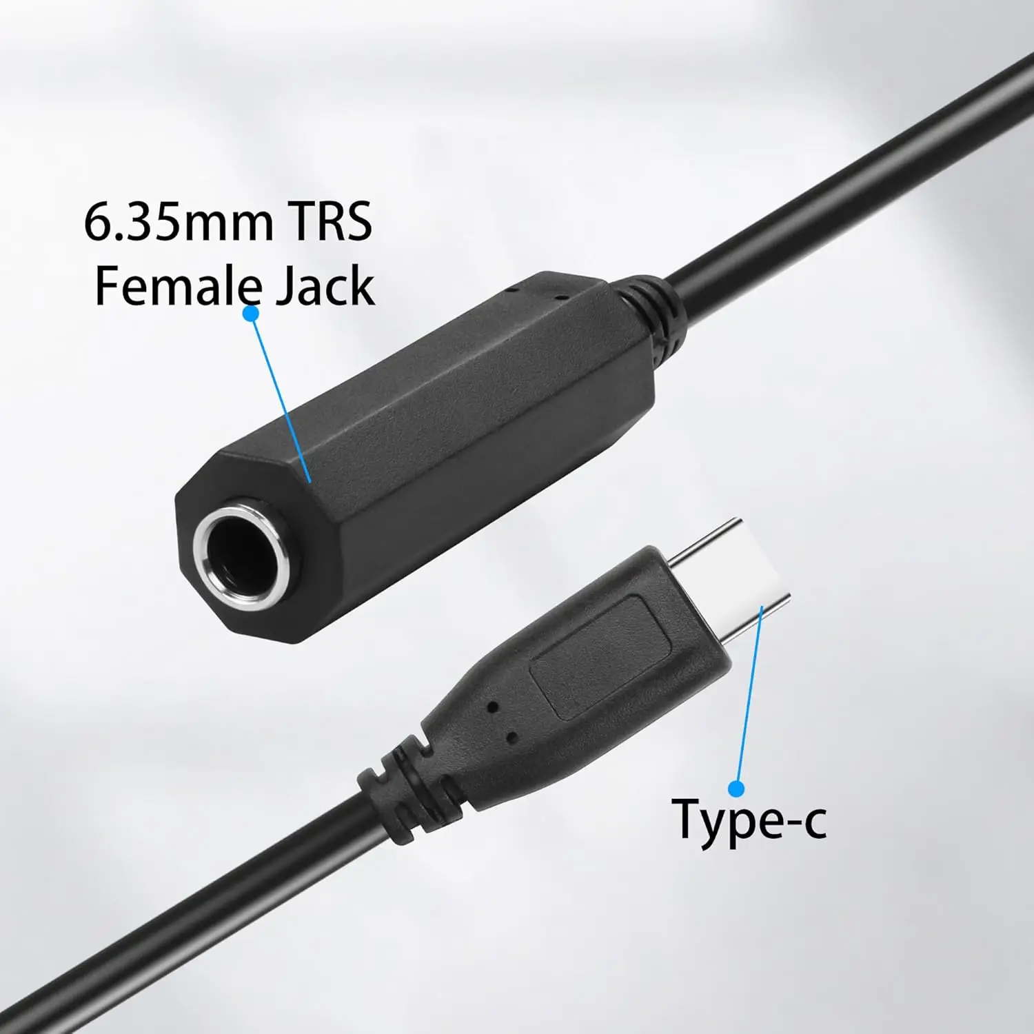 Cable adaptador de auriculares de Audio auxiliar TRS hembra estéreo a USB tipo C macho de 6,35mm para amplificador mezclador Home Theater Smartphone portátil - imagen 4