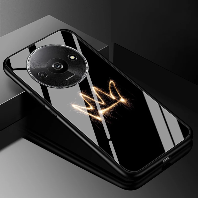 Funda dura de vidrio templado para Xiaomi Redmi A3, Funda de mármol, Coque para Xiaomi Redmi A3 2024, carcasas de teléfono, Funda RedmiA3 - imagen 2