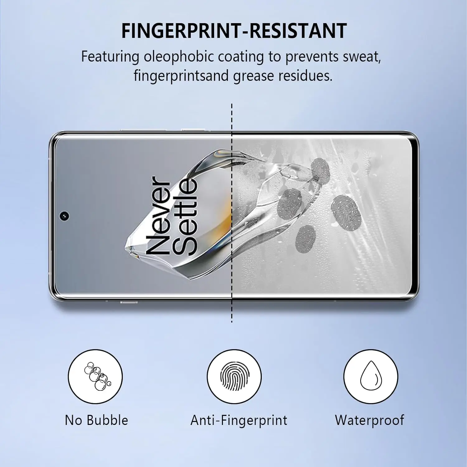 2/4PCS Protector de pantalla de vidrio templado con pegamento curvo de cuatro lados para OnePlus 12 HD - imagen 2