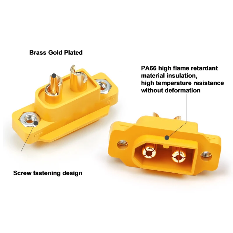 5 uds nuevo conector macho de XT60E-M con orificio para tornillo placa fija adaptador XT60 para Dron RC modelo de coche accesorios de batería DIY - imagen 5