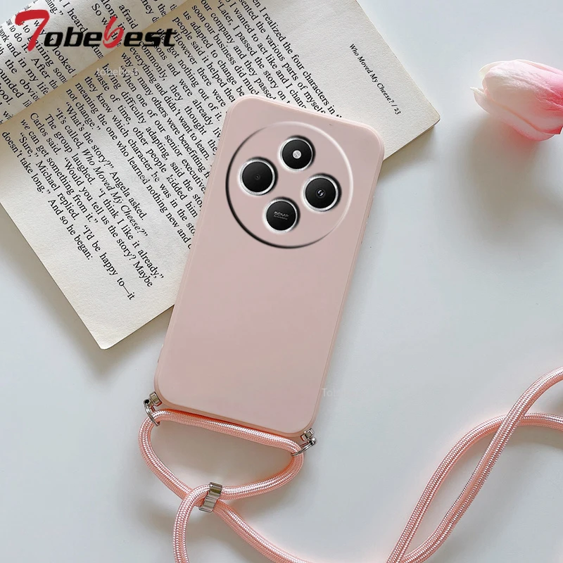 Funda de silicona con cordón y correa para collar cruzado para Xiaomi Redmi 14C Note 14 Pro Plus 4G 5G, funda trasera suave - imagen 5