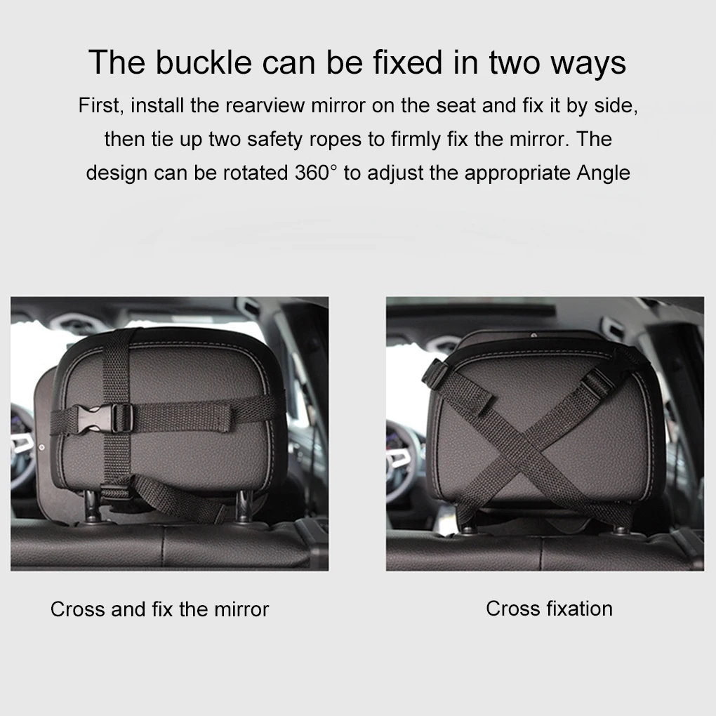 Espejo retrovisor de seguridad para coche, espejo para asiento trasero, reposacabezas para asiento infantil, espejo de montaje, Monitor de seguridad, espejo cuadrado de seguridad para coche para bebé - imagen 5