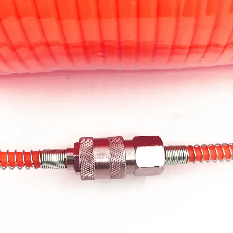 Manguera de aire neumática de 6M/9M, tubo de PU con conector europeo, resorte retráctil, tubo de acoplamiento rápido de la UE, piezas de montaje de compresor de aire - imagen 4