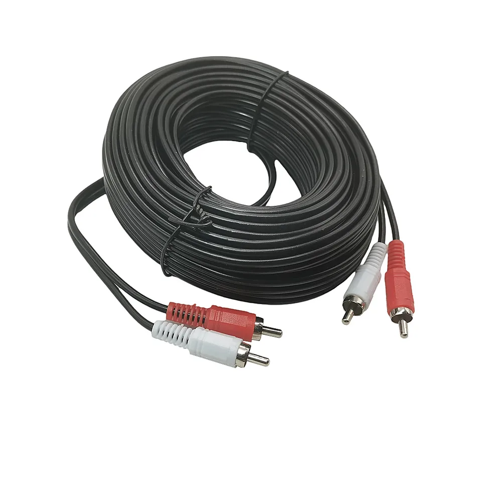 Cable estéreo 2 RCA macho a 2RCA macho, Cable de Audio estéreo para amplificadores de HDTV de cine en casa, sistemas Hi-Fi, 1,5 M, 3M, 5M - imagen 3