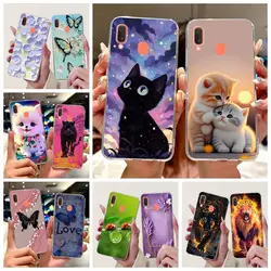 Samsung Galaxy A20e – Funda de Silicona con Gato Dibujado