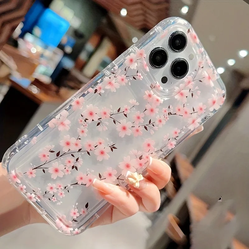 Funda de teléfono suave anticaída con flores multicolores para iPhone 14, 13, 12, 11, 15 16 Pro Max SE XR X XS 7 8 Plus, funda de cojín transparente - imagen 2
