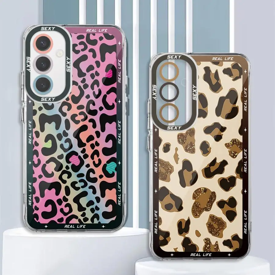 Funda de teléfono con estampado de leopardo para Galaxy A31, A50, A50s, A51, 4G, A71, 4G, A21s, A12, A52s, 5G, A22, A32, A52, A72, 4G, 5G