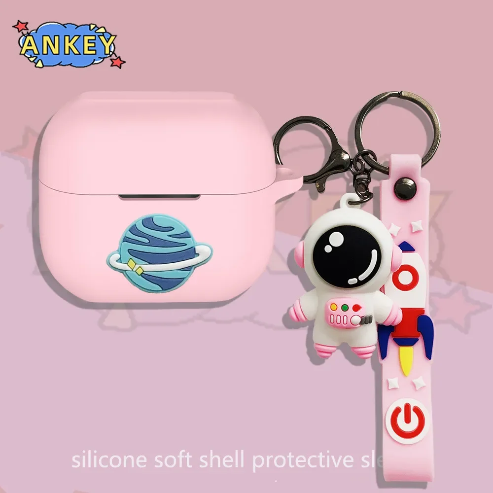 Funda de silicona para Apple Airpods 4, carcasa protectora suave con colgante para auriculares, monstruo de dibujos animados - imagen 3