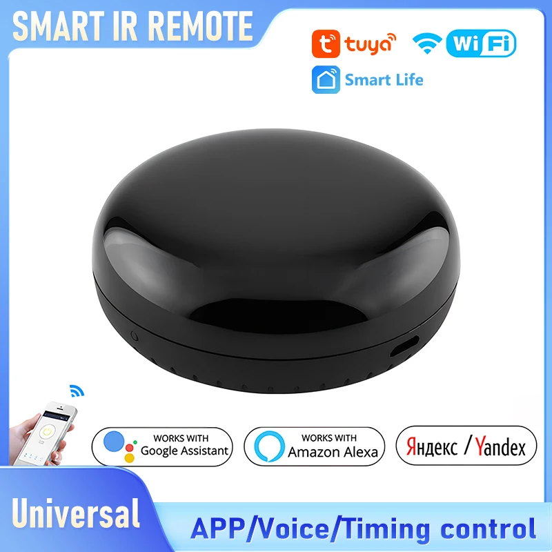 Control remoto IR inteligente Tuya WiFi, controlador infrarrojo Universal funciona con Alexa y Google Home, aplicación/Control de voz para TV/AC/ventilador