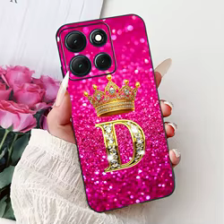 Para Motorola Moto G86 Power Case 2025 nueva linda corona letras suave silicona negro TPU cubierta para Moto G86 Power 5G funda protectora