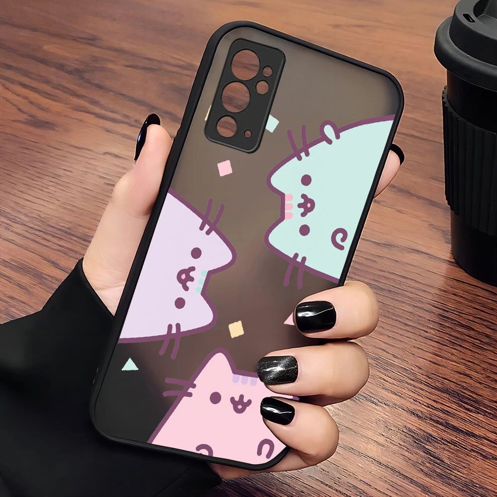 Donuts dos desenhos animados pusheen gato caso de telefone para samsung s24 s23 s22 s21 s20 s10 note20 10 plus ultra lite 5g fosco transparente capa - imagen 5