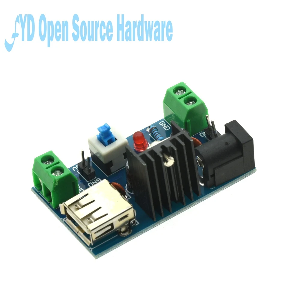 7-15V a 5V módulo de potencia 9V a 5V 12V a 5V L7805/L7812CV disipador de calor con interruptor - imagen 3