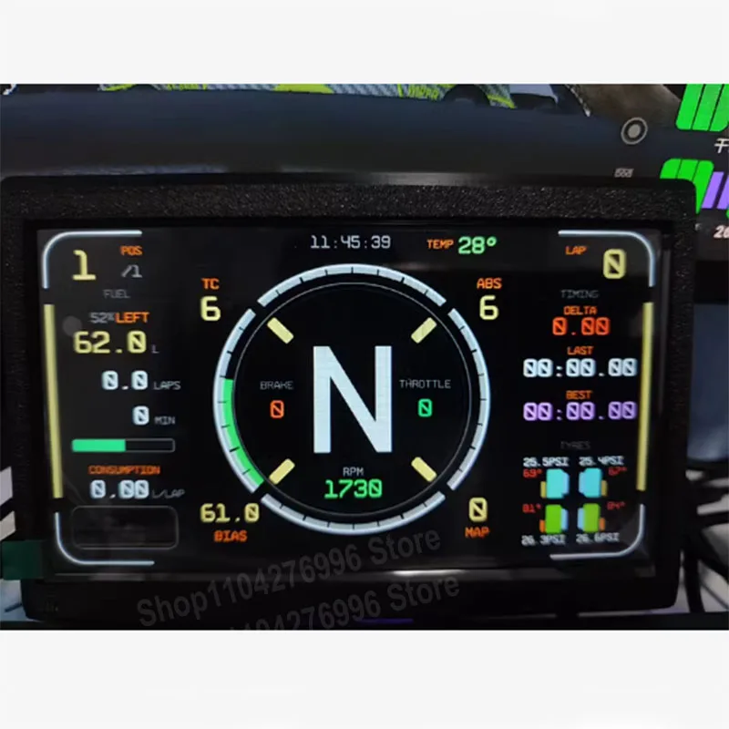 Simplayer Sim Racing tablero de instrumentos simulador de pantalla USB pantalla grande de 7 pulgadas para Fanatec Thrustmaster Logitech g29/g27/g25