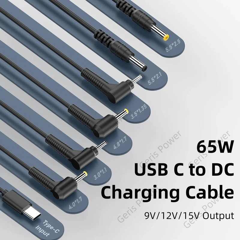 Cable adaptador Universal USB tipo C PD, 9V, 12V, 15V, CC 5,5x2,1mm, 4,0x1,7mm, 3,0x1,1mm, Cable de fuente de alimentación para enrutador, Mini ventilador y altavoz