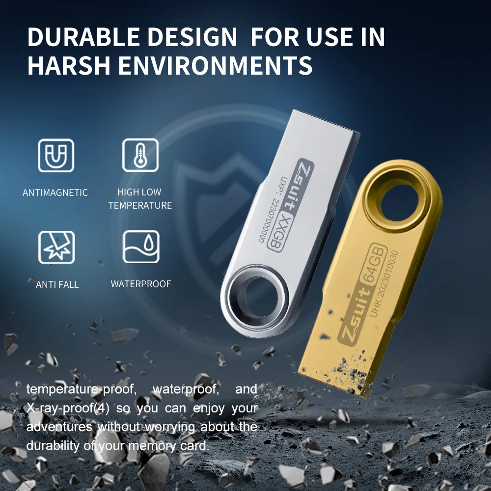 ZSUIT - Paquete de 100 Unidades de Memoria USB de 16 GB, Unidad Flash USB Metálica de 32 GB, Memoria USB Resistente al Agua con Logotipo Gratuito, Pendrive USB de 128 GB, Unidad Flash USB CSY - imagen 4