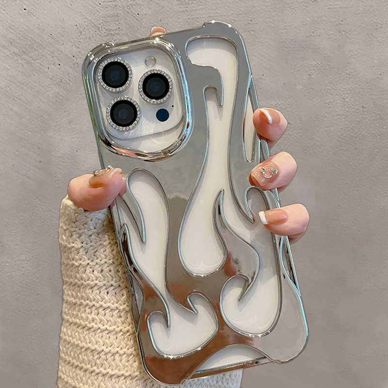 Funda de teléfono Ins Fashion con diseño de llama ahuecada para iPhone 16 Pro Max 17 Air 15 13 12 11 14 Plus, funda trasera delgada con disipación de calor - imagen 5