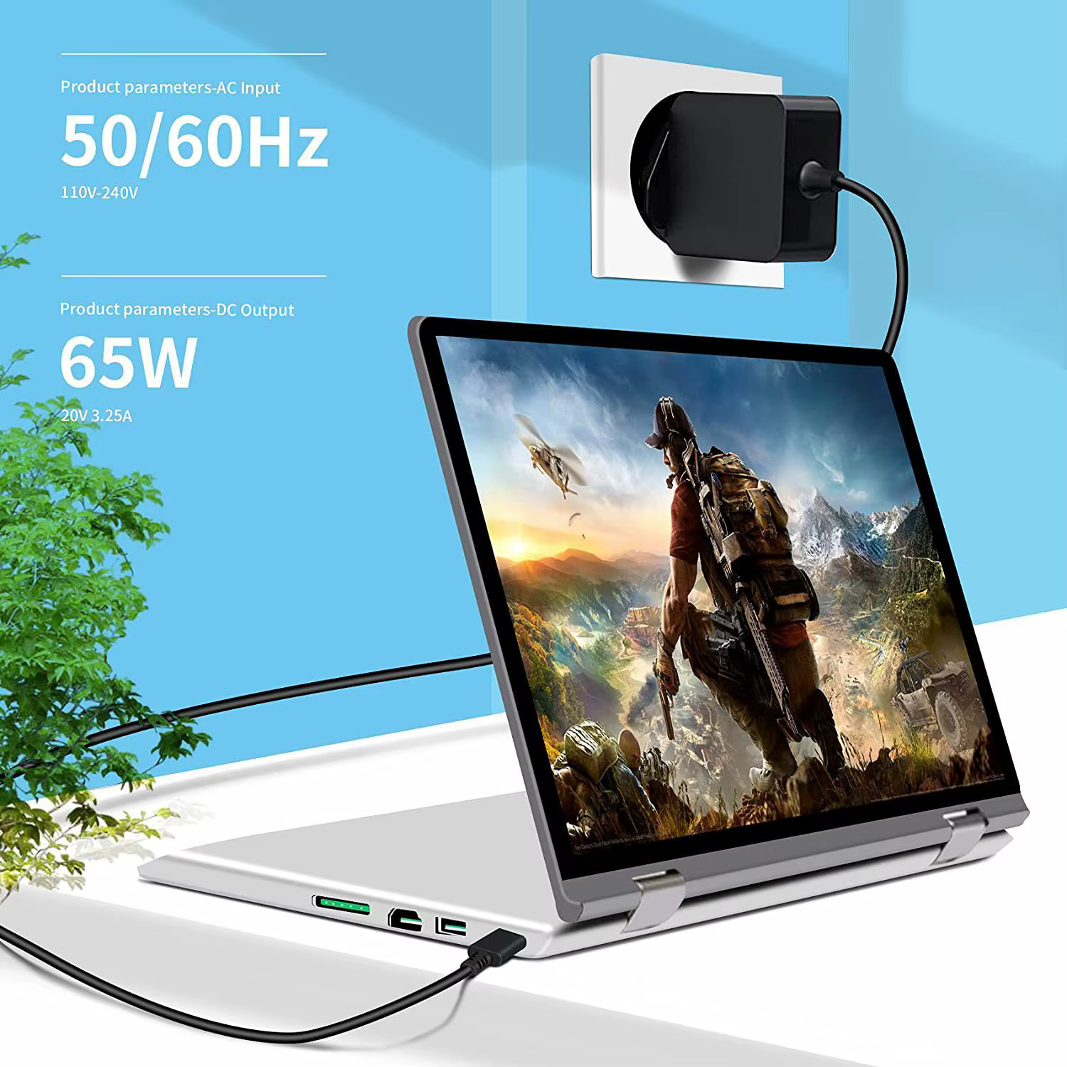 Cargador Universal USB-C 65W PD para MacBook, HP, Lenovo y Dell - imagen 3