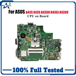 Placa base para ordenador portátil K43SD para ASUS K43SJ A43S X43S K43SM K43SD K43S K43SV placa base para portátil con pruebas de CPU OK envío rápido stk