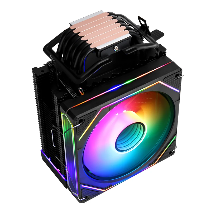 XUANFENG-enfriador de CPU RGB negro x99 para Intel LGA2011 1200 1700 115X y AMD AM4, refrigeración eficiente para i7/Ryzen7, Control de velocidad del ventilador PWM - imagen 3