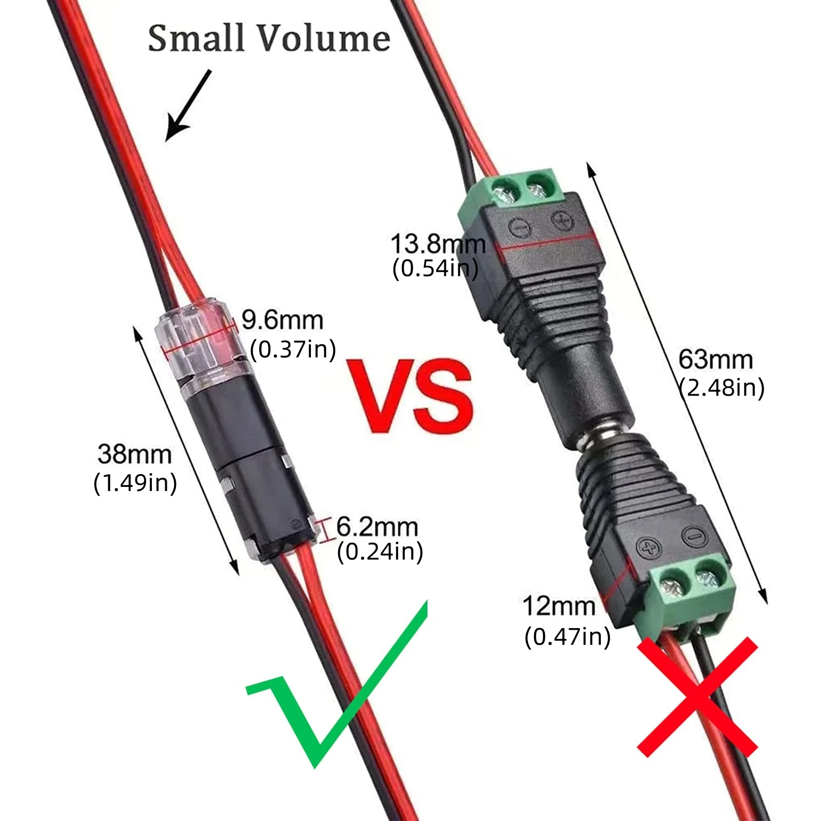 Conector enchufable de doble cable con hebilla de bloqueo, conector de cable LED enchufable, cable compacto Universal de 2 pines y 2 vías, 10/20 piezas - imagen 5