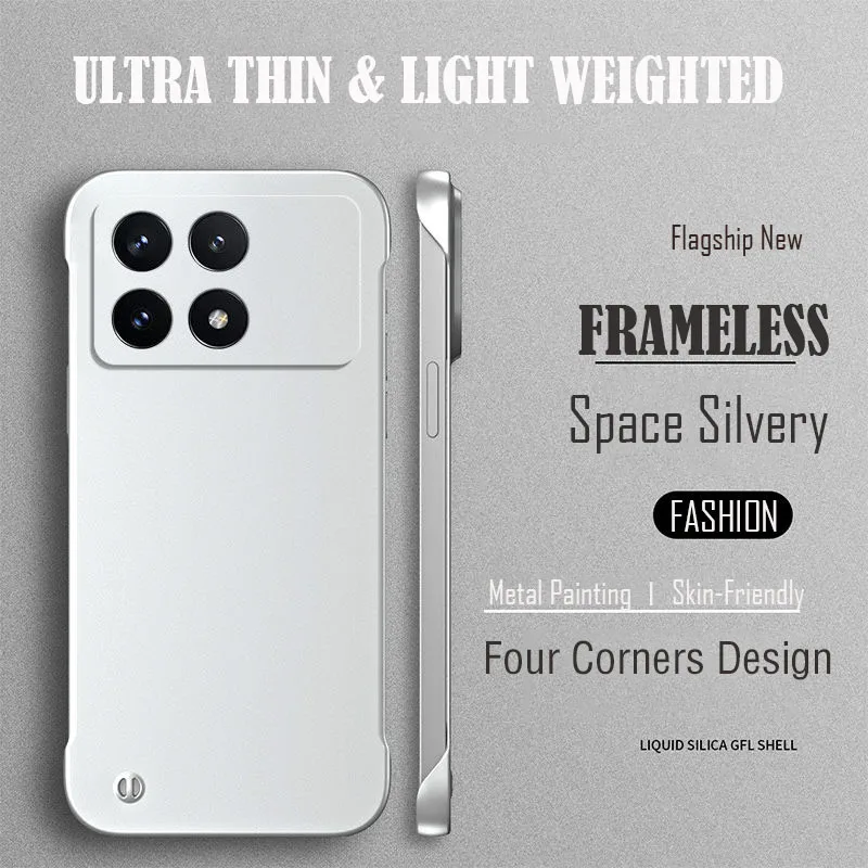 Funda de teléfono sin marco ultrafina con pintura de superficie de Metal para XIAOMI Poco X6 F6 F5 Pro F3, funda completa suave