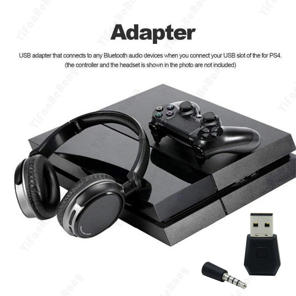 Adaptador Dongle USB inalámbrico, transmisor Compatible con Bluetooth para mando de juegos PS4, consola, receptor de auriculares con micrófono - imagen 4