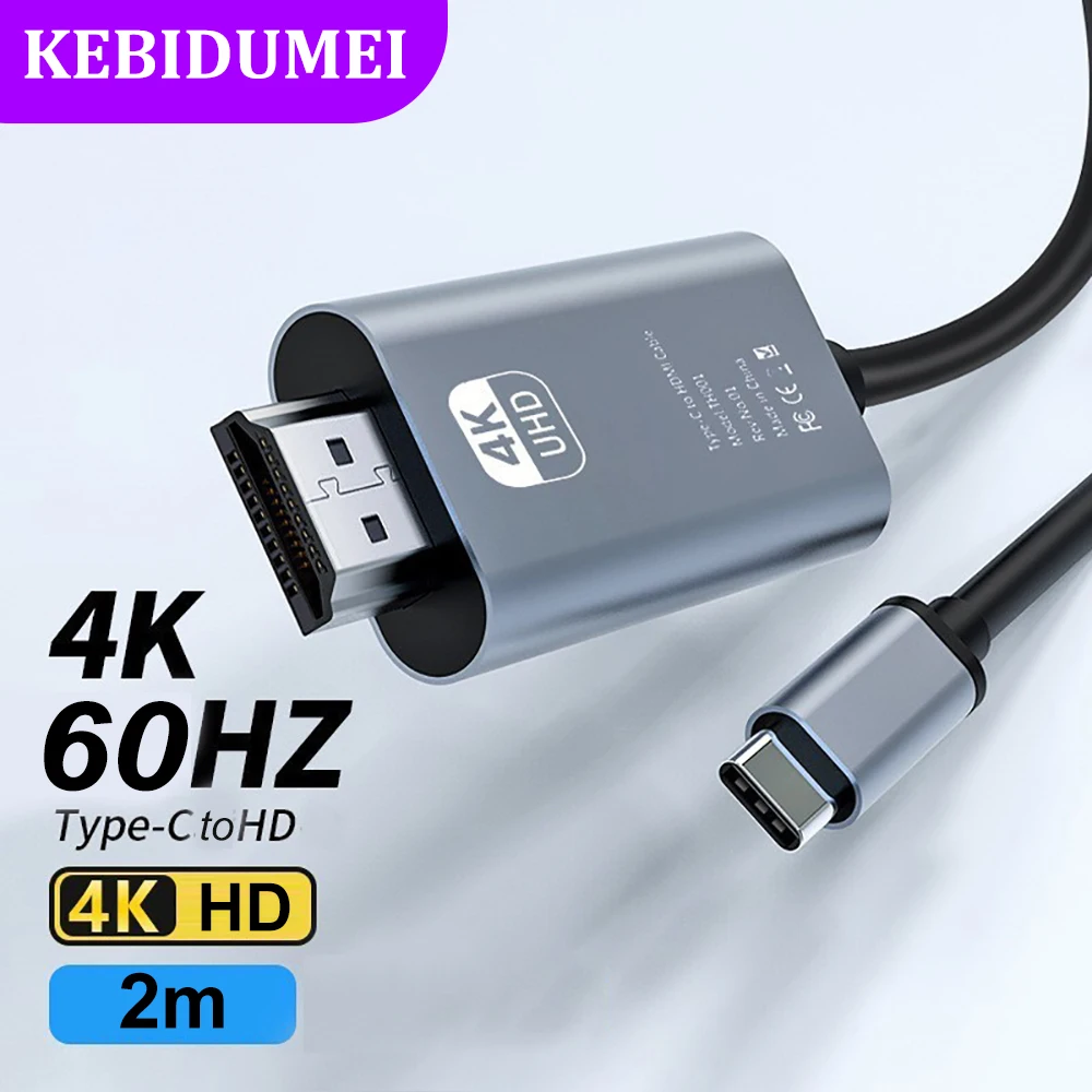 Cable USB C tipo C a adaptador HDMI 4K 60Hz Cable convertidor HDTV para iPhone 15 convertidor de TV MacBook Air iPad Samsung portátil