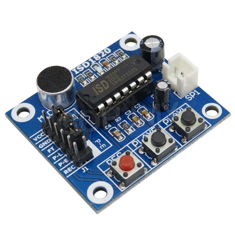 1 Uds ISD1820 módulo grabador de grabación de voz para con micrófono sonido Audio altavoz nuevo
